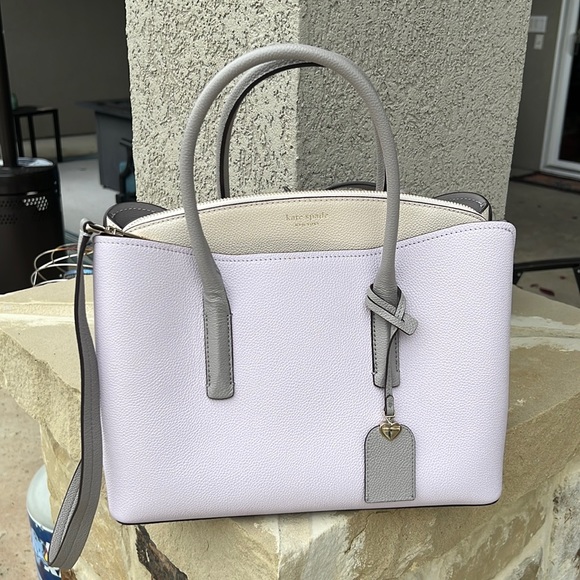 NWT Kate Spade Lavender, grey & cream satchel or tote. Beautiful - Picture 12 of 13